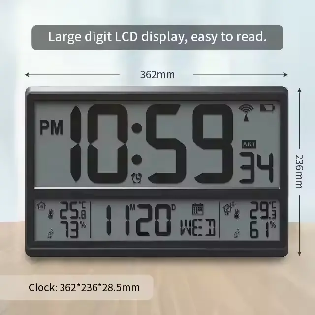Jam Alarm dinding Digital, termometer Digital terbaru, kelembaban, Alarm, dekorasi rumah, dalam ruangan, jam meja multifungsi untuk Desktop
