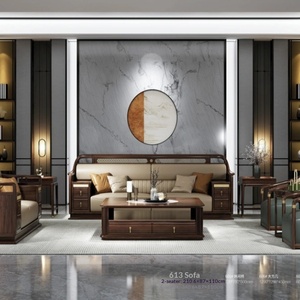 Série haut de gamme, nouveaux meubles en bois massif chinois, grand salon 613 #   Villa exclusive à grand plancher plat en bois massif chinois - Product Image 1