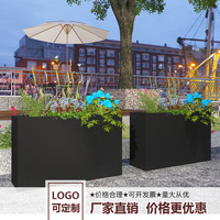Bac à fleurs extérieur moderne et minimaliste en fer forgé galvanisé, jardinière commerciale pour plantes de rue, séparateur de carré floral