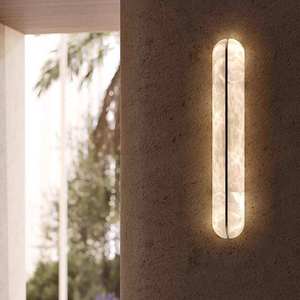 Minimalist Marble <b>Wall</b> Lamp Cylindrical Led <b>Light</b> 2700K Soft Warm White For Bathroom <b>Wall</b> Mounted - Product Image 2