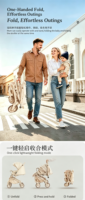 Poussette bébé ultra-légère Kidilo en promotion, pliage à une main, format cabine, poussette de voyage compacte