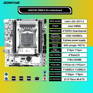 Mainboard X99M-G D3 ARGB dành cho Intel Xeon E5 <span class=keywords><strong>I7</strong></span> DDR4 64GB tối đa, USB 3.0, SATA 3.0, M.2 ARGB kép, mới, dành cho máy tính chơi game và máy trạm - Product Image 2
