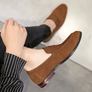 Mocasines de Ante Negro para Hombre, Estilo Penny Loafer, Punta Redonda, Casuales y Formales, para Oficina, Uso Diario, Zapatos Casuales y Formales - Product Image 6