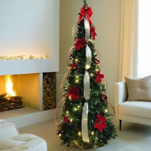 Arbre de Noël pliable pop-up 4/5/6/7 pieds, vente chaude directe usine pour décorations de fêtes familiales avec rangement pratique - Product Image 4