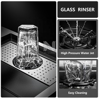 Fregadero de Cocina Inteligente con Purificación de Agua NILLOS N4442X10, Pantalla Táctil Digital, Acero Inoxidable 304 Cepillado, Un Solo Tazón, Dos Orificios