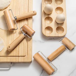 Bằng gỗ t hình dạng bánh ngọt Con lăn <span class=keywords><strong>Cookie</strong></span> bánh pizza cán Pin bột Con lăn Pin - Product Image 1