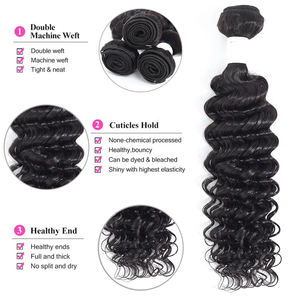 ชุดมัดผมลอนคลื่นลึกแบบอินเดีย,ชุดผมคนเรมี่ - Product Image 6