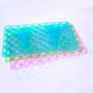High Quality Bathroom Tub Shower Foot Massage Anti Slip Silicone Bath Mat with Strong Suction Cups