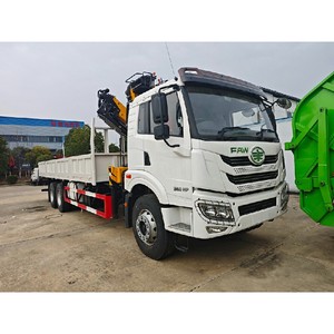 Camion FAW 6x4 avec grue à flèche articulée de 20 tonnes, plateau de chargement, grue hydraulique à flèche articulée - Product Image 4
