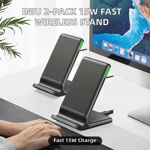 <span class=keywords><strong>INIU</strong></span> Paquete de 2 Cargadores Inalámbricos Rápidos de 15W - Certificados, con Luz Adaptativa, Ideales para Dormir, para Teléfonos Celulares, Auriculares, iPhone 12/11 - Product Image 2