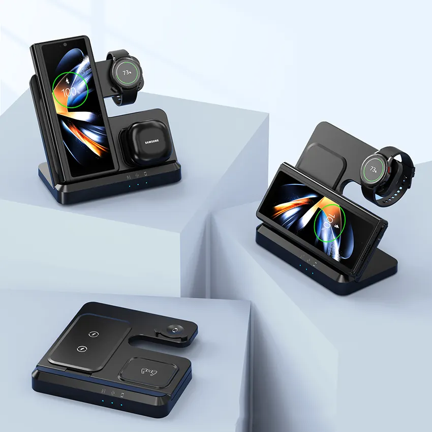 Schluss neue Produkte 3 in 1 Handyhalter kabelloses Ladegerät Docking Station für Samsung