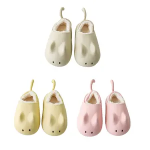 Anti-slip House Winter Warm Home Plush Waterproof Puffy Shoes Cute Fur Soft Slippers For Kids Fluffy Slippers Boys And Girls