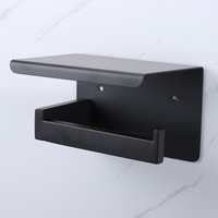 Porte-papier toilette mural moderne en métal non perforé, auto-adhésif, support pour téléphone, porte-mouchoirs pour salles de bain