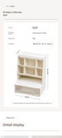 Organisateur de bureau carré inclinable en plastique PP, multi-compartiments, pour stylos et fournitures, tiroir de rangement pour étudiants et bureaux