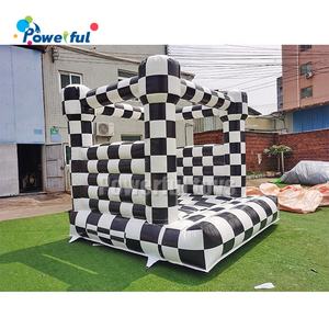 Château gonflable combiné à damier <span class=keywords><strong>noir</strong></span> et blanc pour fête, maison <span class=keywords><strong>de</strong></span> rebond pour location - Product Image 4