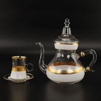 Service à eau en verre, tasse à thé, verres, théière marocaine avec couvercle, théière et tasse à café arabe, vente en gros