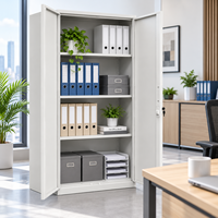 Armoire de classement en métal pour bureau, avec porte en verre, tiroirs et étagères, pour l'archivage des documents et des archives de bibliothèque