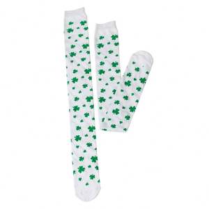 Décoration de fête <span class=keywords><strong>Saint</strong></span> <span class=keywords><strong>Patrick</strong></span> Irlande vert rayé décoration de dame bas rayés femmes cuisse chaussettes hautes pour filles femmes - Product Image 5