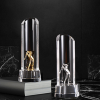 Trophée sportif en cristal de verre transparent doré argenté bronze avec impression UV pour cadeaux de bienvenue