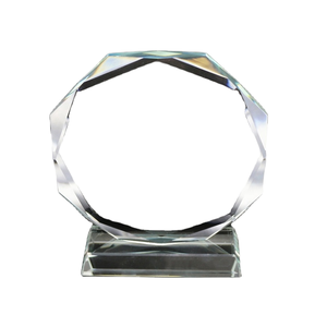 Diamond Impress Crystal Award Clear Trophy Medalla de vidrio impresa UV para ferias comerciales y bienvenidas - Product Image 1