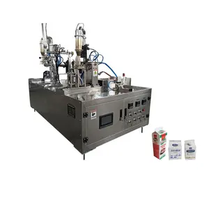 Manual gable top box bottom sealing, filling, capping, top sealing machine with date printing