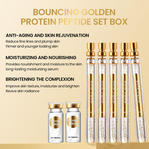 Gezichtsverzorgingsproduct op maat, rimpelverwijderend collageen draadlift essence gouden proteïne <span class=keywords><strong>peptide</strong></span> lijn gezichtserum set - Product Image 2