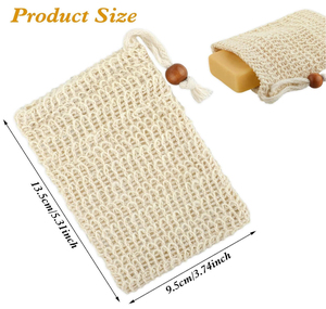 100% bolsa de ahorro de jabón de Sisal Natural, bolsa de malla, cepillo de red, soporte de jabón espumoso exfoliante, estilo de moda con logotipo personalizable - Product Image 2