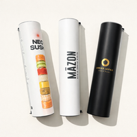Tube cylindrique pour sushi avec couvercle, personnalisable, avec compartiment pour sauce soja, pour restaurant
