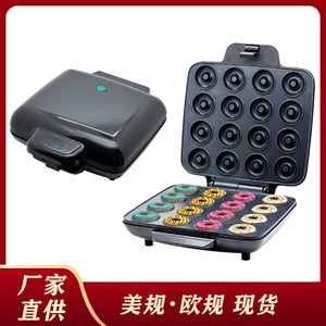 Máquina para hacer donuts, máquina de panadería con calefacción de doble cara y 16 orificios para uso doméstico, máquina para hacer postres y desayunos, forma redonda negra - Product Image 4