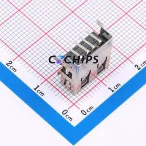 XUBF-0523-0449 USB Connector Bent Lead Through Hole Connector Type-A USB 2.0 Female Right Angle Insert - Product Image 2