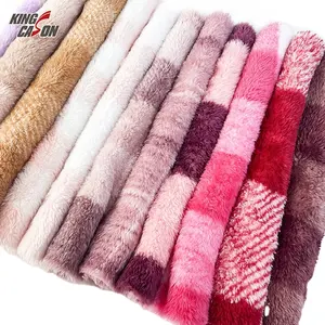 Kingcason Premium Quality Factory Direct Check Printed Color 100 Polyester Thick Fuzzy Fluffy Coral Arctic Sherpa for Bathrobe