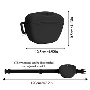 Custom Food Grade Portable Silicone Dog Pet Food <b>Treat</b> <b>Training</b> Bag Pouch Container with Waist Band - Product Image 3