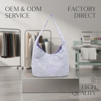 Sac à main tricoté sur mesure avec motif rayé, fermeture à bouton, doublure en velours - Multi-usages pour les courses quotidiennes, les sorties et les voyages
