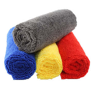 Serviette de voiture en microfibre à séchage rapide, écologique, avec logo personnalisé, en gros, DZ, bord en peluche épais, pour le lavage de voiture - Product Image 3