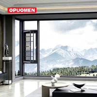 Fenêtre à battant moderne OPUOMEN, à double vitrage, en aluminium, résistante aux impacts d'ouragan, à haute économie d'énergie, pour salon et hôtel