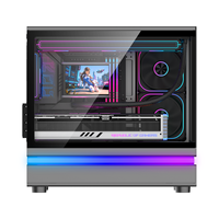 AntarcChill 2026 New Design Gaming MicroATX PC Case Desktop Fish Tank Computer Gabinet Tempered Glass ARGB LED Strips PC Case