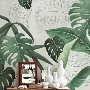 Тропический дождь лес 3d обои листья украшение дома Настенная бумага для гостиной - Product Image 4