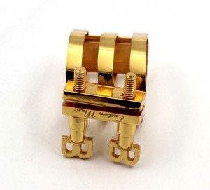 Legatura in Metallo per Sassofono Contralto/Tenore Stile Brilhart Placcata Oro con Doppia Vite e Tappo in Plastica per Uso Professionale Eastern Music - Product Image 5
