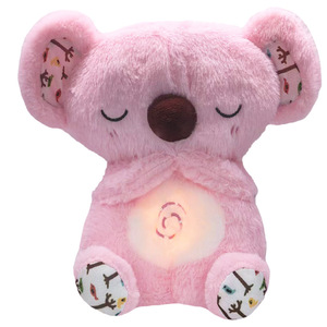 Peluche sonore lumineuse Ourson Respirant <span class=keywords><strong>et</strong></span> Petite Otter, en coton PP <span class=keywords><strong>et</strong></span> maille, apaisante pour le sommeil des enfants, lavable, <span class=keywords><strong>doudou</strong></span> - Product Image 4