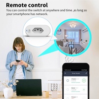 Prise intelligente SIXWGH Tuya WiFi Zigbee Brésil 16A avec minuterie, compatible avec l'application SmartLife, Google Home, Alexa SDK, moniteur de consommation d'énergie