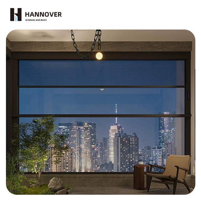 HANNOVER Customizable Modern Vertical Smart Electric Lift Aluminum Windows Double Glass Passive House Screen Hotel Villa