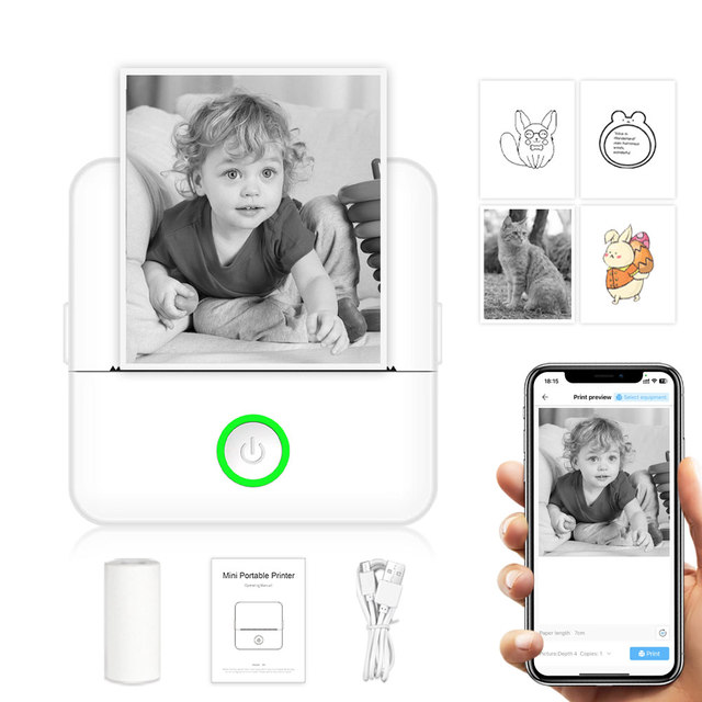 Mini Portable Smart Photo Printer Color Studio HD Pocket Sized Printer Usb Thermal Printer 57MM Impresora Sticker Wireless X6
