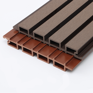 แผ่นผนังภายนอกคุณภาพสูง WPC แผ่นผนังภายนอกสำเร็จรูป ไม้พลาสติกคอมโพสิต แผ่นไม้ระแนงลายร่อง - Product Image 1
