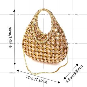 Sparkling Women Luxury Crystal Evening Clutch Purse Shiny Rhinestone Fashion Classic Casual PU Lining Chain Strap Wedding Prom - Product Image 3