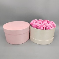 Kotak Kemasan Hadiah Silinder Bulat dari Kertas Daur Ulang Ramah Lingkungan Warna Ivory Pink dengan Finishing Matte untuk Ulang Tahun Pernikahan Dapat Disesuaikan