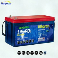 Batterie LiFePO4 36V 200AH Grade A Personnalisée Industrielle 6K Cycle Profond Marine RS485 BMS Intelligent Prise Anderson CE RoHS IP67 OEM ODM