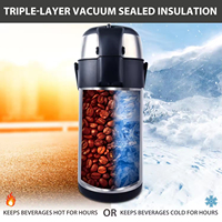 Agent d'achat domestique Pompe thermos à pression d'air en acier inoxydable Bouteille thermique portable isolée sous vide à double paroi