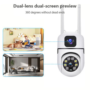 Mini cámara PTZ de 4MP con doble lente, visión nocturna a todo color, WiFi, aplicación SuLink, para monitoreo de seguridad en interiores de bebés y mascotas. - Product Image 1