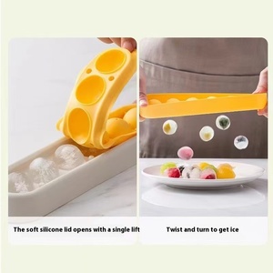 Moule à glaçons en silicone portable anti-fuite pour 6 boules, extra large, pour des glaçons ronds parfaits dans les boissons, supports pour cornets de crème glacée - Product Image 3