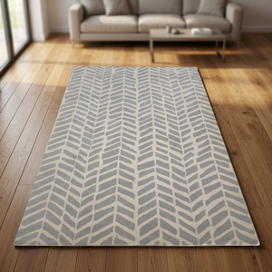Alfombra Moderna Abstracta Verde de Lana Tufted a Mano, Pelo Medio, Antideslizante y Resistente a las Manchas para Dormitorio, Baño, Comedor u Oficina - Product Image 3